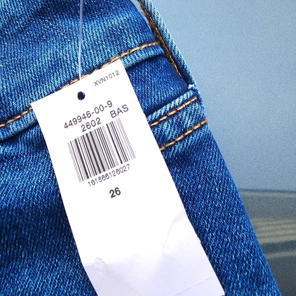 Old Navy Women's blue jeans pants 👖 power slim straight mid-rise - Picture 5 of 8